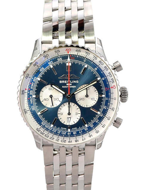 Breitling Navitimer B01 Chronograph 46 AB0137211C1A1, blaues Zifferblatt, Edelstahlarmband, Chronograph