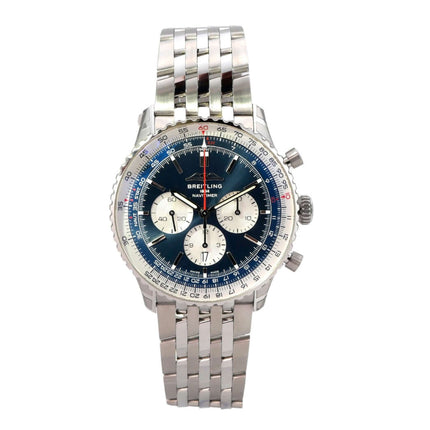 Breitling Navitimer B01 Chronograph 46 AB0137211C1A1 mit blauem Zifferblatt und Edelstahlband