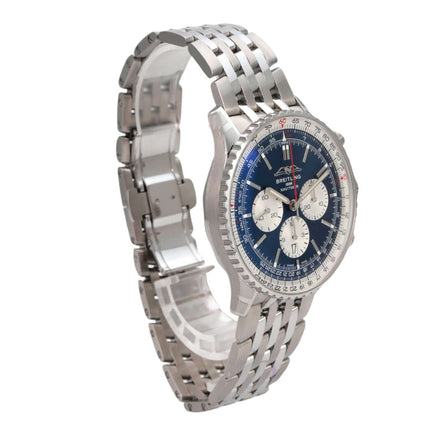 Breitling Navitimer B01 Chronograph 46 AB0137211C1A1 Uhr mit blauem Zifferblatt und Edelstahlarmband