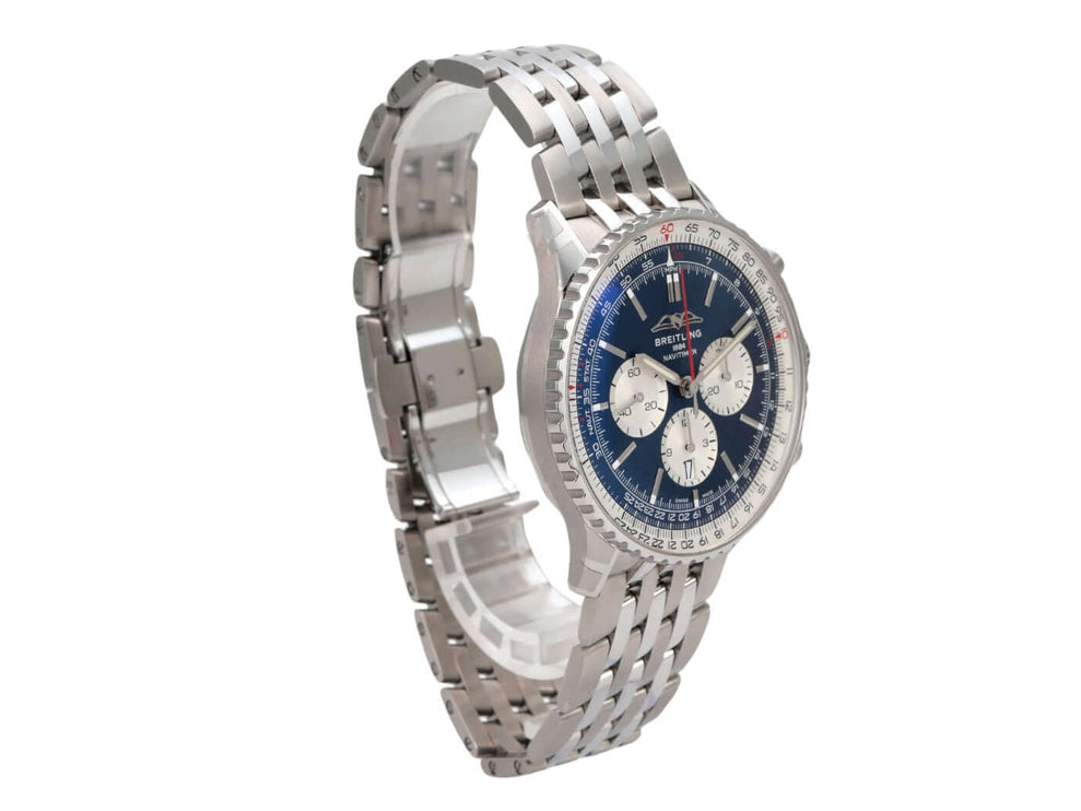Breitling Navitimer B01 Chronograph 46 AB0137211C1A1 Uhr mit blauem Zifferblatt und Edelstahlarmband