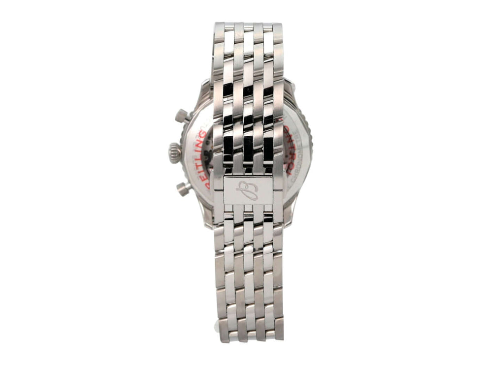 Breitling Navitimer B01 Chronograph 46 AB0137211C1A1 Edelstahlarmband und Gehäuse, Rückansicht