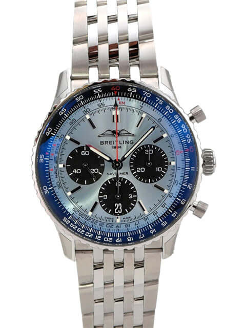Breitling Navitimer B01 Chronograph 43 AB0138241C1A1 Uhr mit eisblauem Zifferblatt, Edelstahlarmband und Chronograph