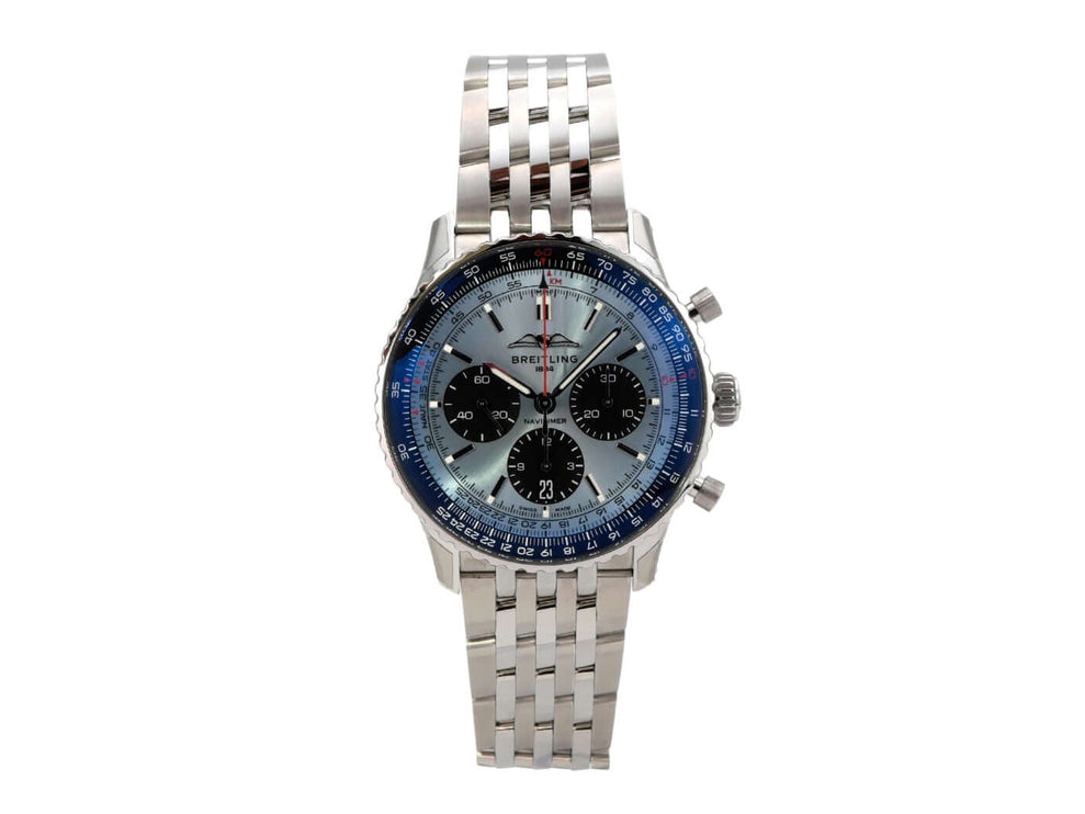 Breitling Navitimer B01 Chronograph 43 AB0138241C1A1 mit eisblauem Zifferblatt und Edelstahlarmband