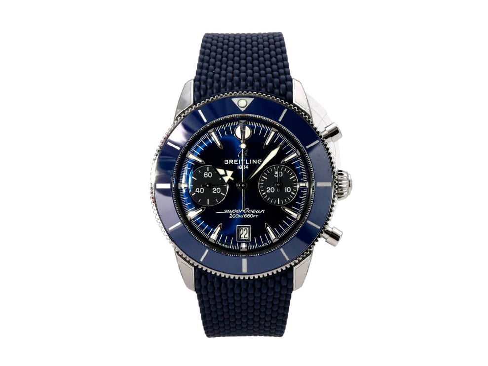 Breitling Superocean Heritage B01 Chronograph 42 AB0156161C1S1 mit blauem Zifferblatt und Kautschukband