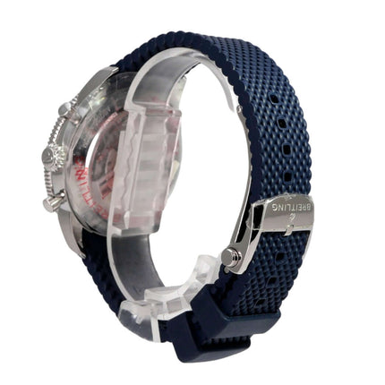 Breitling Superocean Heritage B01 Chronograph 42 AB0156161C1S1 mit blauem Kautschukband und Edelstahlgehäuse