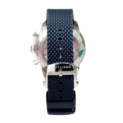 Breitling Superocean Heritage B01 Chronograph 42 AB0156161C1S1 mit blauem Kautschukband und Faltschließe