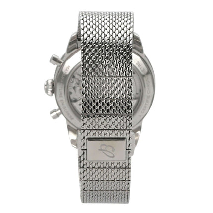 Breitling Superocean Heritage B01 Chronograph 42 AB0156361L1A1 mit Edelstahl-Mesh-Armband von hinten.