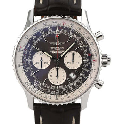 Breitling Navitimer 1 B03 Chronograph Rattrapante 45 AB0310211Q1P1, Edelstahl, braunes Lederband