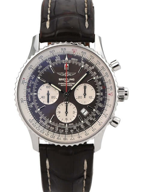 Breitling Navitimer 1 B03 Chronograph Rattrapante 45 AB0310211Q1P1, Edelstahl, braunes Lederband
