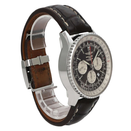 Breitling Navitimer 1 B03 Chronograph Rattrapante 45 AB0310211Q1P1, Edelstahlgehäuse, braunes Lederband