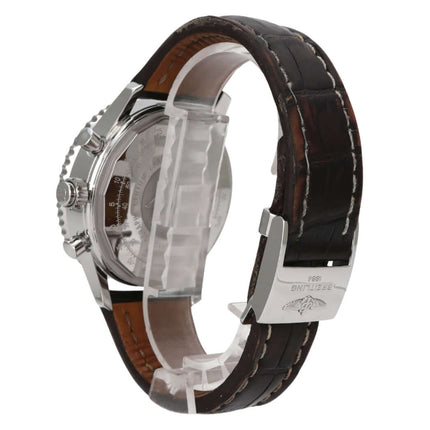 Breitling Navitimer 1 B03 Chronograph Rattrapante 45 AB0310211Q1P1 aus Edelstahl mit braunem Lederband