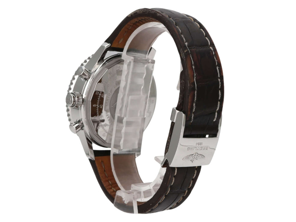 Breitling Navitimer 1 B03 Chronograph Rattrapante 45 AB0310211Q1P1 aus Edelstahl mit braunem Lederband
