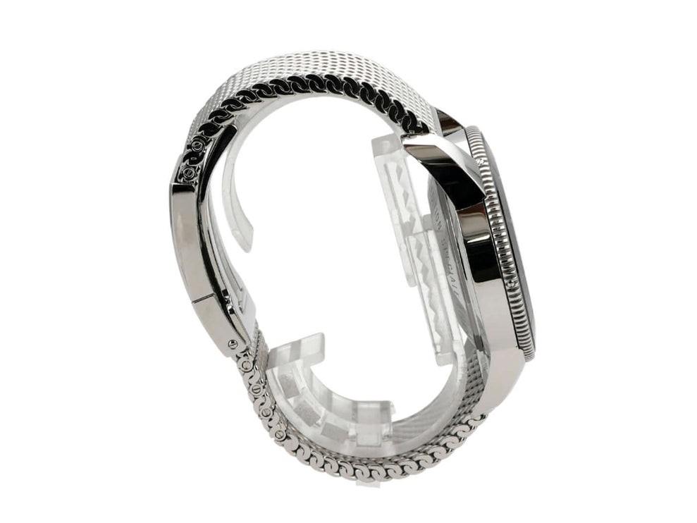 Seitenansicht der Breitling Superocean Heritage II B20 Automatic 46 AB2020121L1A1 mit Edelstahlband und poliertem Gehäuse.