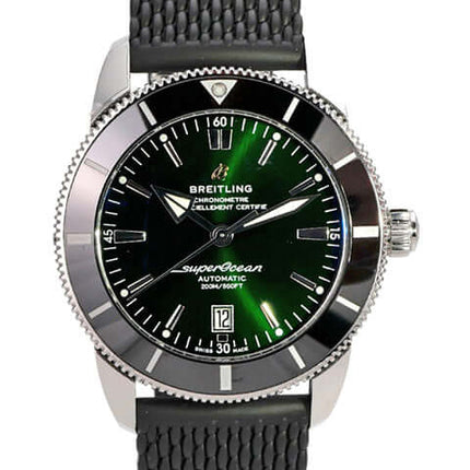 Breitling Superocean Heritage II B20 Automatic 46 AB2020121L1S1 mit grünem Zifferblatt und schwarz Kautschukband