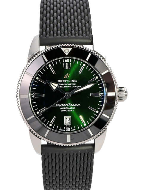 Breitling Superocean Heritage II B20 Automatic 46 AB2020121L1S1 mit grünem Zifferblatt und schwarz Kautschukband