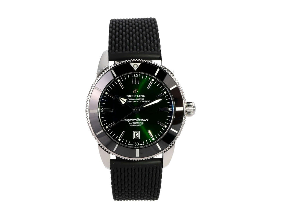 Breitling Superocean Heritage II B20 Automatic 46 AB2020121L1S1 mit schwarzem Kautschukband und grünem Zifferblatt