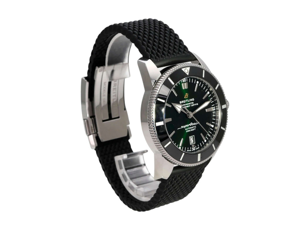 Breitling Superocean Heritage II B20 Automatic 46 AB2020121L1S1 Edelstahl Uhr mit grünem Zifferblatt und schwarzem Kautschukband