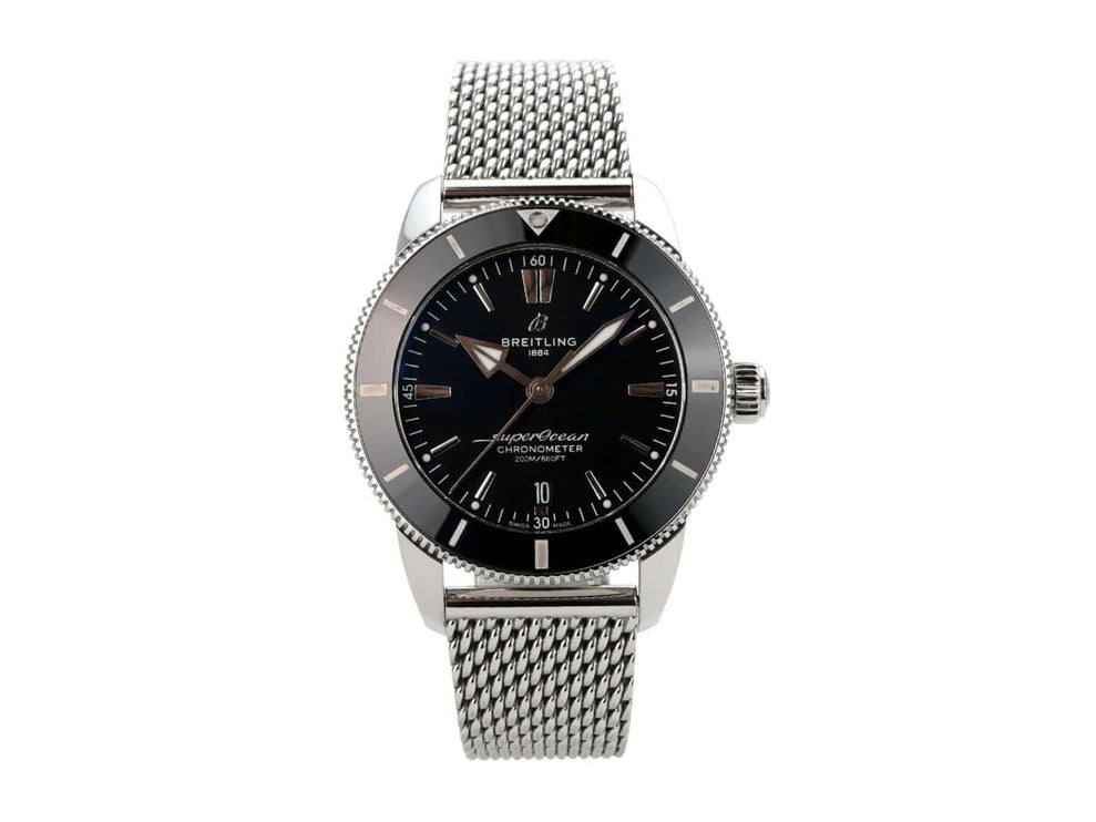 Breitling Superocean Heritage II B20 Automatic 44 AB2030121B1A1 mit schwarzem Zifferblatt und Edelstahlband