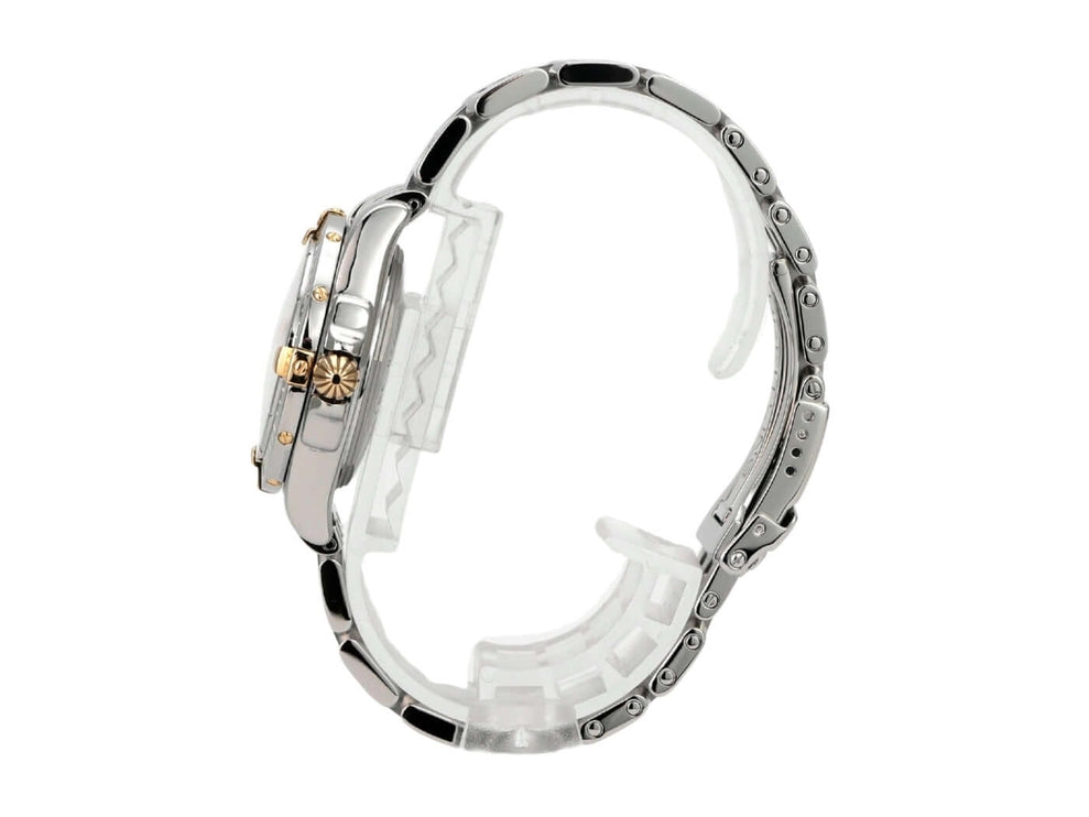 Breitling Cockpit Lady Ref. B71356-105 Uhr seitliche Ansicht mit Edelstahl- und Gelbgold-Lünette.