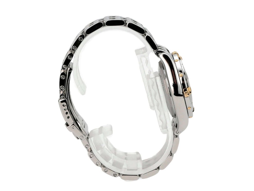 Seitenansicht der Breitling Cockpit Lady Ref. B71356-105 mit Edelstahl- und Gelbgold-Lünette.