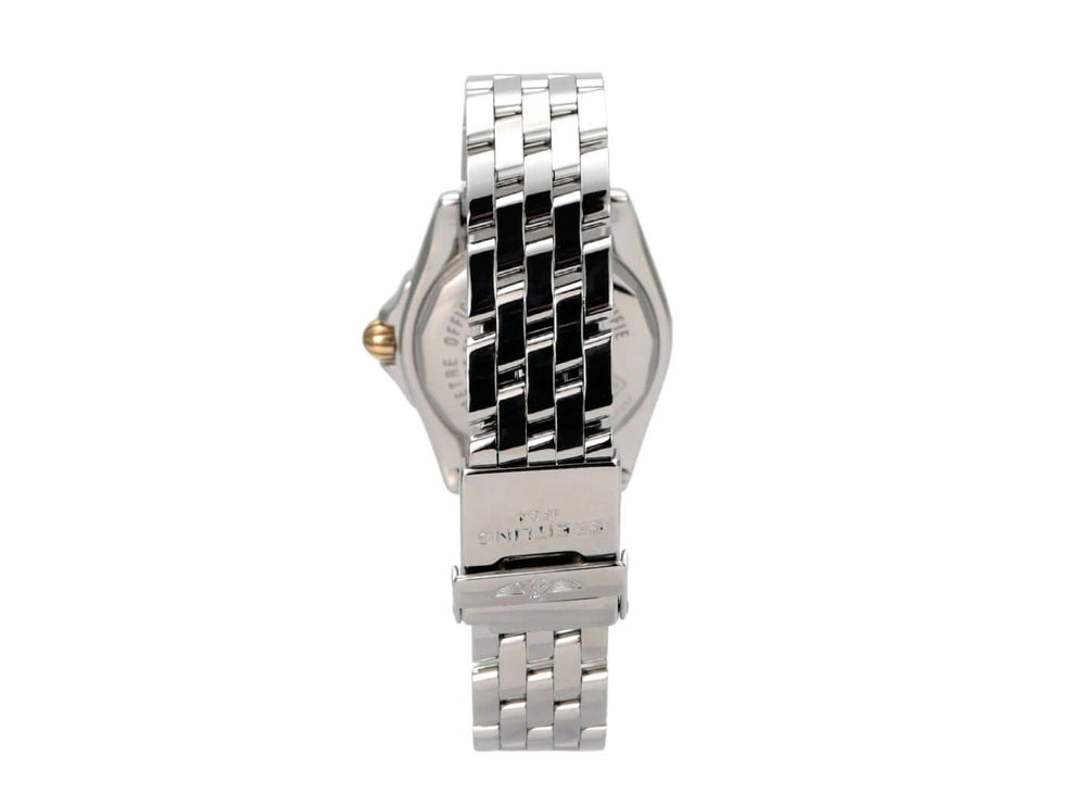 Breitling Cockpit Lady Ref. B71356-105 Rückansicht mit Edelstahlarmband und Faltchließe.
