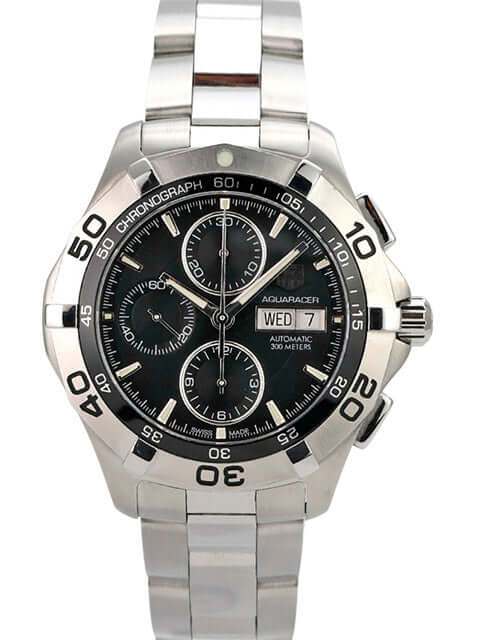 TAG Heuer Aquaracer Automatik Chronograph CAF2010.BA0815 mit schwarzem Zifferblatt und Edelstahlarmband