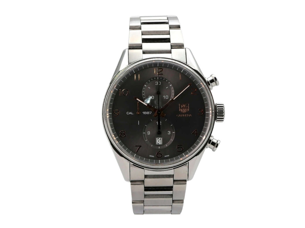 TAG Heuer Carrera Calibre 1887 Chronograph CAR2013.BA0799 mit Edelstahlgehäuse und anthrazitfarbenem Zifferblatt.