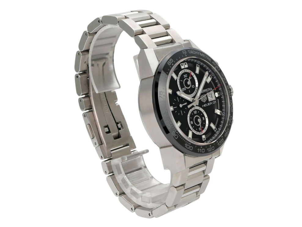 TAG Heuer Carrera Heuer 01 Automatik Chronograph CAR201Z.BA0714 mit Edelstahlgehäuse und schwarzem Zifferblatt