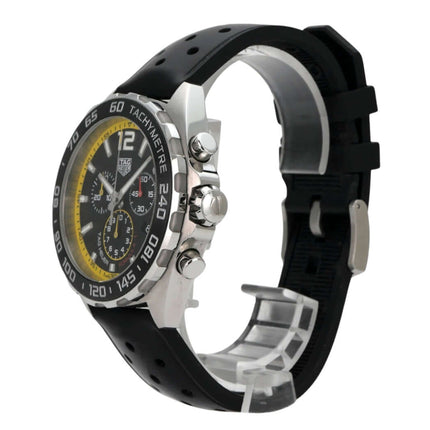 TAG Heuer Formula 1 Chronograph 43 CAZ101AC.FT8024 Uhr mit schwarzem Band und mehrfarbigen Zifferblatt.