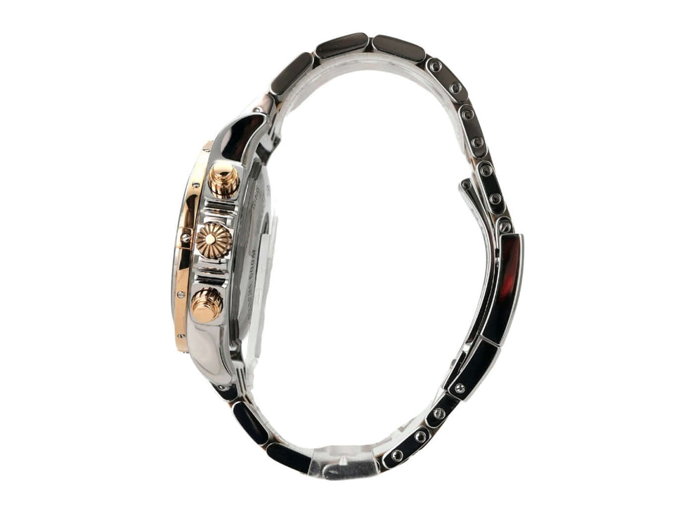 Seitenansicht der Breitling Chronomat 44 CB011012.B957.388C Edelstahl Rosegold Schwarz Uhr.