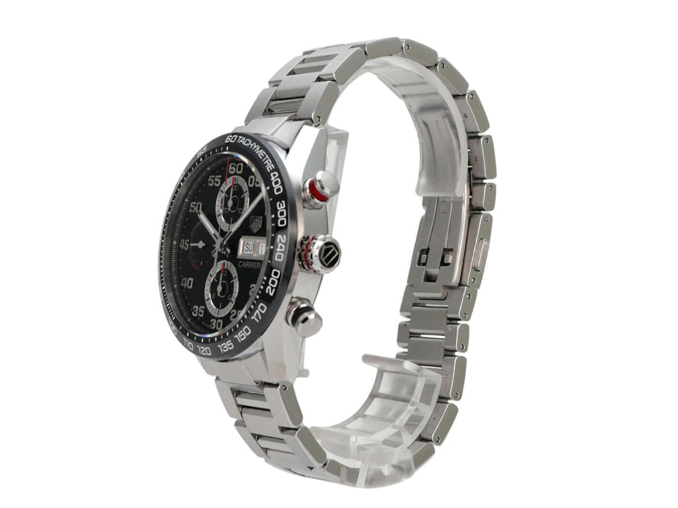 TAG Heuer Carrera Chronograph CBN2A1AA.BA0643: schwarzes Zifferblatt, Edelstahlband, Tachymeter, Chronograph