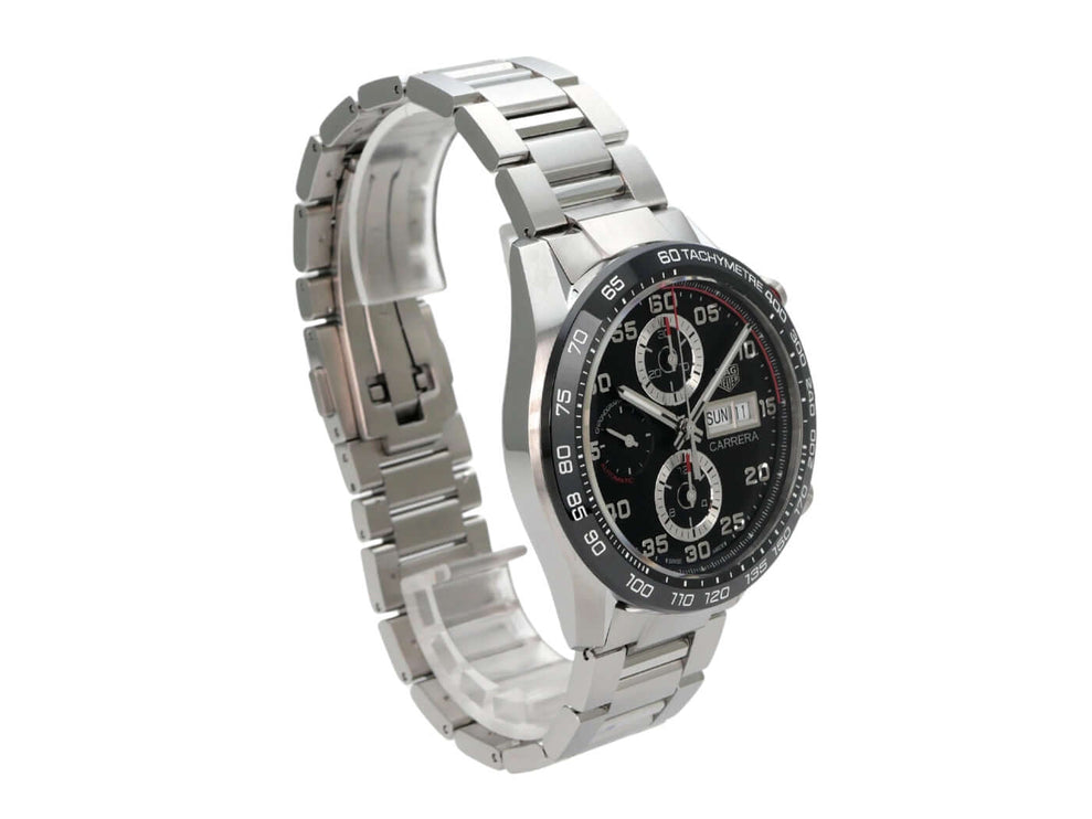 TAG Heuer Carrera Chronograph CBN2A1AA.BA0643 aus Edelstahl mit schwarzem Zifferblatt, Keramiklünette und Chronograph