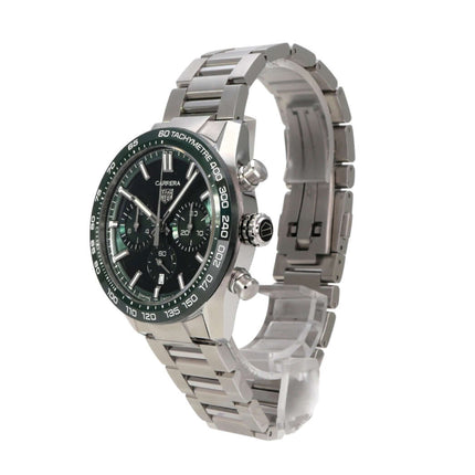 TAG Heuer Carrera Chronograph CBN2A1N.BA0643 Uhr mit grünem Zifferblatt und Edelstahlband