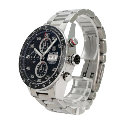TAG Heuer Carrera Calibre 16 Automatik Chronograph CV2A1R.BA0799 Edelstahl Uhr mit schwarzem Zifferblatt