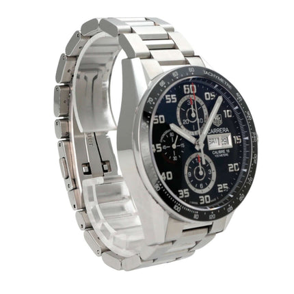 TAG Heuer Carrera Calibre 16 Automatik Chronograph CV2A1R.BA0799, Edelstahlarmband, schwarzes Zifferblatt