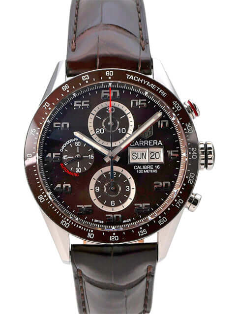 TAG Heuer Carrera Calibre 16 Chronograph CV2A1S.FC6236 mit braunem Zifferblatt und Lederarmband