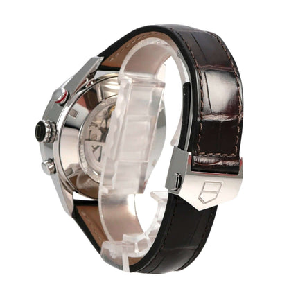 TAG Heuer Carrera Calibre 16 Chronograph CV2A1S.FC6236 mit braunem Lederband von der Seite