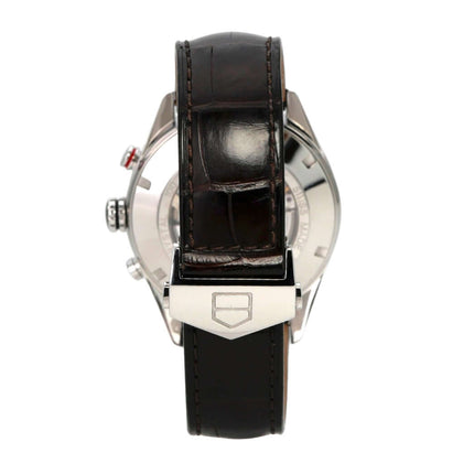 TAG Heuer Carrera Calibre 16 Chronograph CV2A1S.FC6236 Lederarmband und Edelstahl Gehäuse Rückansicht