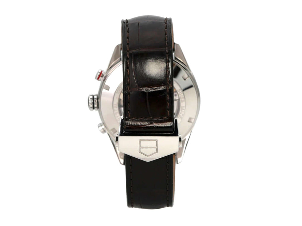 TAG Heuer Carrera Calibre 16 Chronograph CV2A1S.FC6236 Lederarmband und Edelstahl Gehäuse Rückansicht