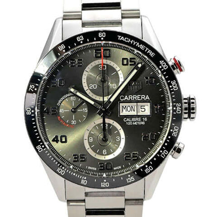 TAG Heuer Carrera Calibre 16 Automatik Chronograph CV2A1U.BA0738 graues Zifferblatt, Edelstahlarmband, Tachymeter