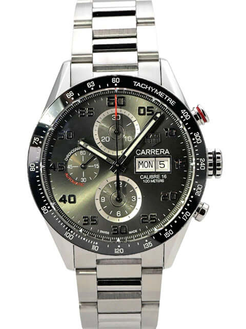 TAG Heuer Carrera Calibre 16 Automatik Chronograph CV2A1U.BA0738 graues Zifferblatt, Edelstahlarmband, Tachymeter