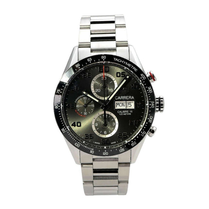 TAG Heuer Carrera Calibre 16 Automatik Chronograph CV2A1U.BA0738, Edelstahlarmband und schwarzes Zifferblatt