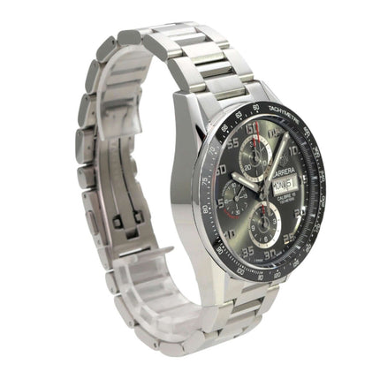 TAG Heuer Carrera Calibre 16 Automatik Chronograph CV2A1U.BA0738 Edelstahl Uhr mit schwarzem Zifferblatt und Tachymeter