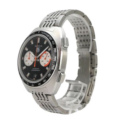 TAG Heuer Autavia Chronograph CY2111 in Edelstahl mit schwarzem Zifferblatt und Automatik-Uhrwerk