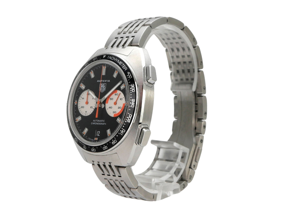 TAG Heuer Autavia Chronograph CY2111 in Edelstahl mit schwarzem Zifferblatt und Automatik-Uhrwerk