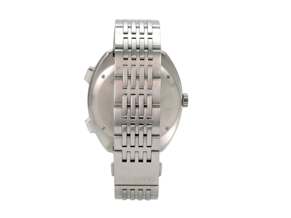 TAG Heuer Autavia Chronograph CY2111 - Rückansicht des Edelstahlgehäuses mit Armband.