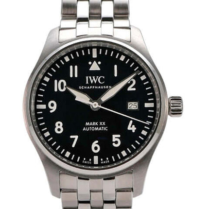 IWC Pilots Watch Fliegeruhr Mark XX IW328202 mit schwarzem Zifferblatt und Edelstahlarmband