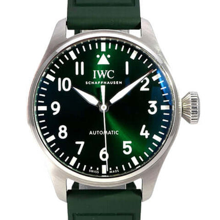 IWC Big Pilot's Watch 43 IW329306 mit grünem Zifferblatt und grünem Kautschukband