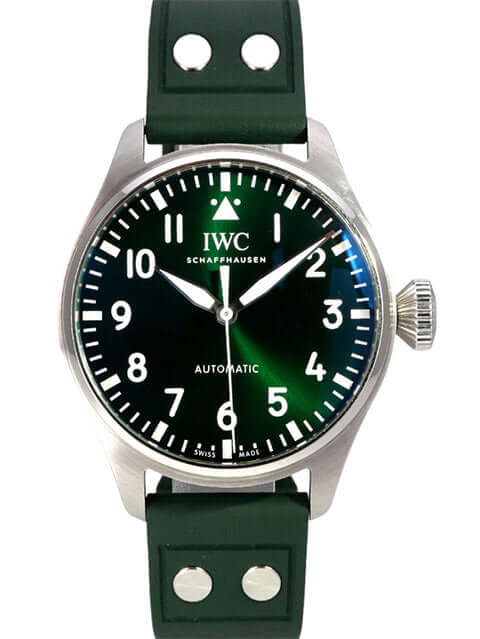 IWC Big Pilot's Watch 43 IW329306 mit grünem Zifferblatt und grünem Kautschukband