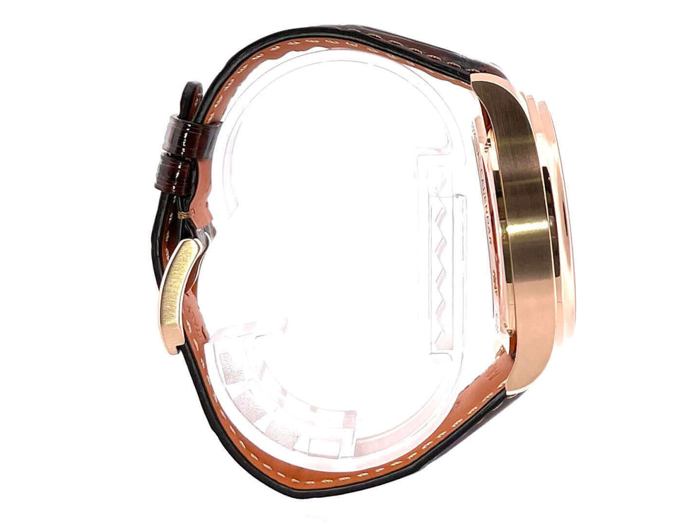 IWC Portugieser Perpetual Calendar 42 IW344202 Seitenansicht, 18 Kt. Rotgold Gehäuse, braunes Lederband mit Dornschließe